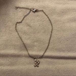 Sterling Silver Heart Dangle Anklet